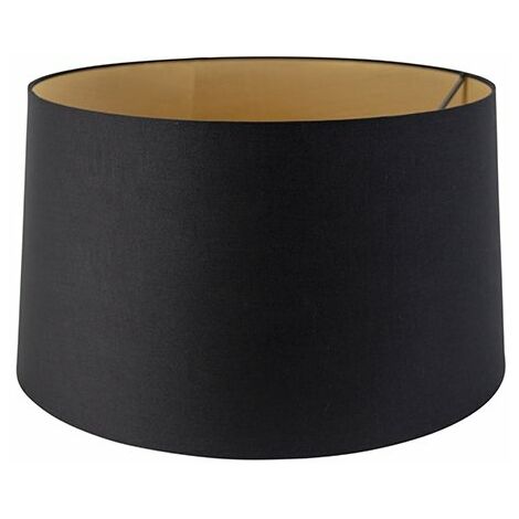 Cotton Lampshade Black 45/50/28 with Gold Interior
