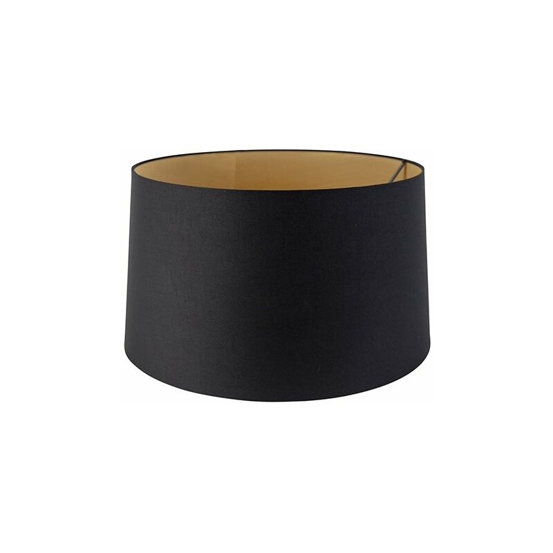 Cotton Lampshade Black 45/50/28 with Gold Interior