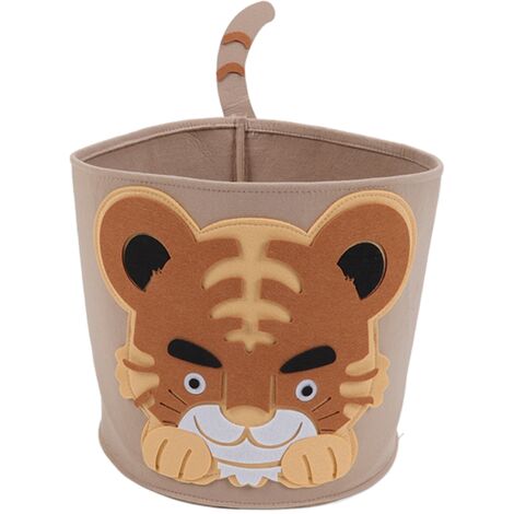 Cotton Laundry Hamper Thickened Cartoon Animal Children's Toys Household Debris Dirty Clothes Storage Bucket 30x27cm Tiger