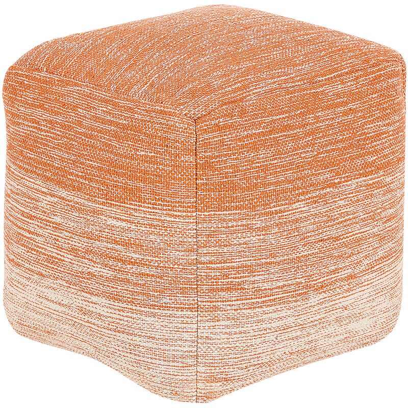 Modern Cotton Pouffe Ombre Orange Rectangular Woven eps Beads Hirri