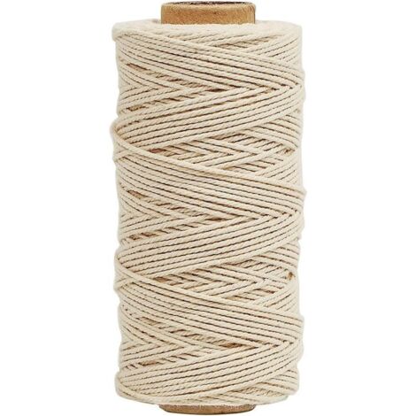 Cotton String - Food Safe Cooking Twine for Trussing Poultry Meat Sausage Making Crafts Decoration - 100 M