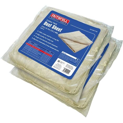 Cotton Twill Dust Sheet Twinpack - 12x9ft for Professionals