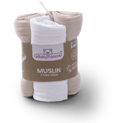 Couche 70x80 MOUSSELINE, 3 pcs. couleur 15 beige