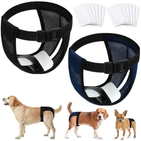 Couche hygiénique réutilisable pour chienne taille XXL (23,1-31,8 kg), gris foncé, avec 5 serviettes absorbantes, anti-fuite et lavable