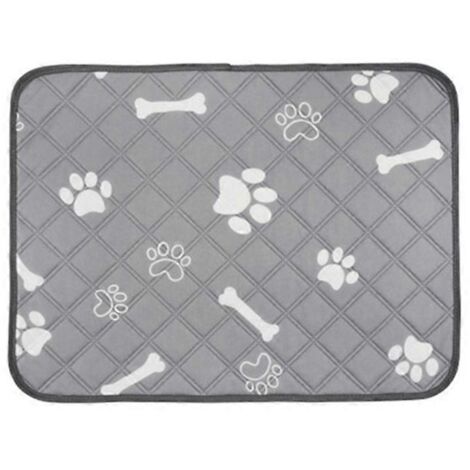 Couche lavable pour chien, tapis réutilisable anti-urine, motif os, taille L, idéal pour l'apprentissage de la propreté, protection sol imperméable.