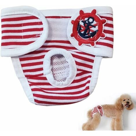 GRECQUEMYTH Couches Lavables pour Chiens, Culottes de Chien Femelle Réutilisable, Pantalons Hygiéniques Chien, Pantalon Physiologique Lavable pour Chien, pour Les Femelles Chiens, Chiots (S)