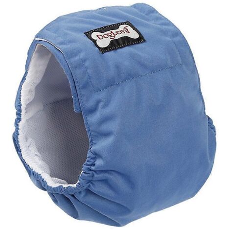 Couches physiologiques pour chien, culottes hygiéniques lavables pour chien mâle - Taille S - Bleu