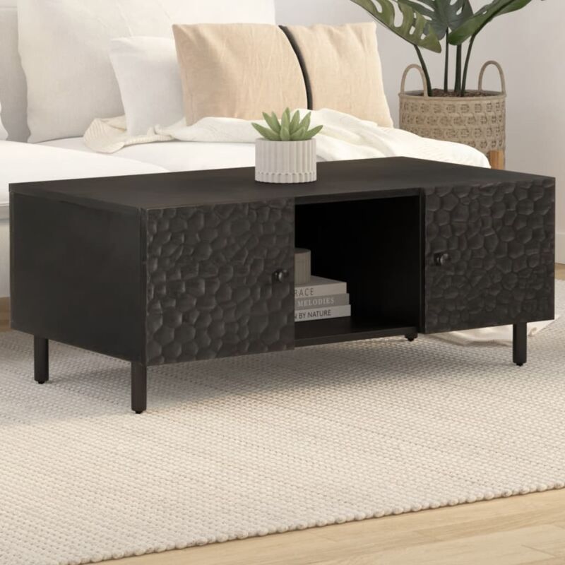 Couchtisch Schwarz 100x54x40 Cm Massivholz Mango - Vidaxl