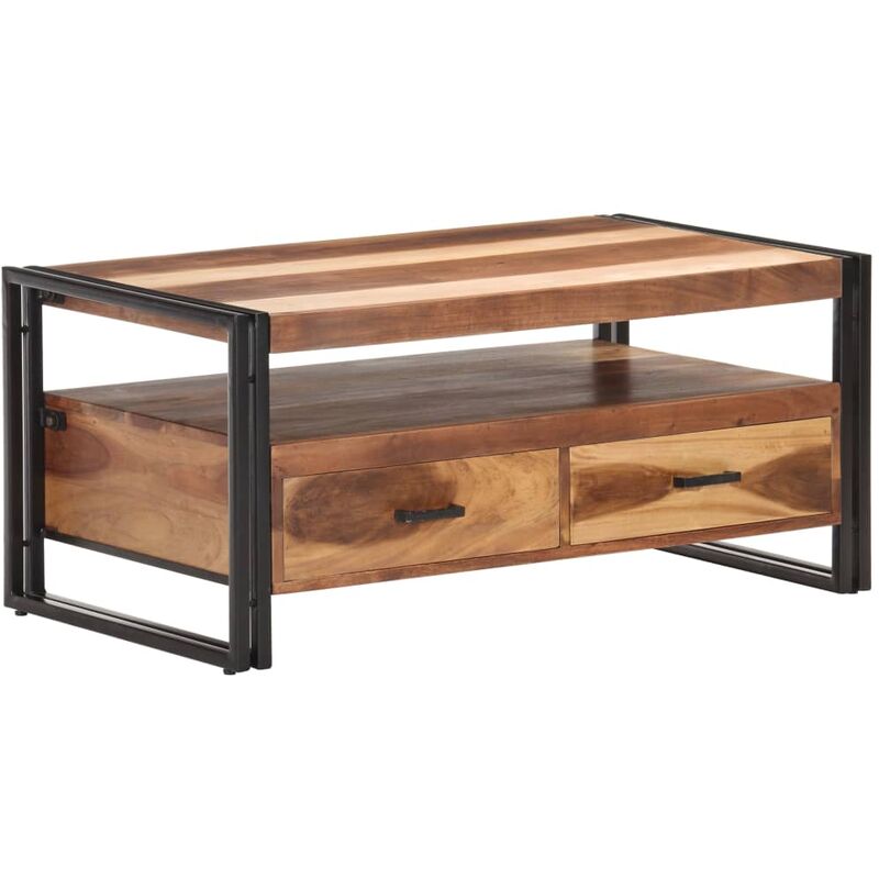 Couchtisch 100x55x45cm Akazie Massivholz mit Palisander-Finish - Braun - Vidaxl