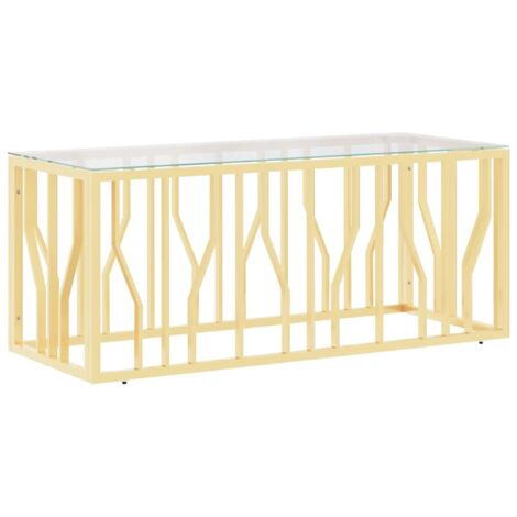 Couchtisch 110x45x45 cm Edelstahl und Glas vidaXL