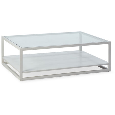 Couchtisch 120x90x40 Glas / Holz Voile graue Werbeaktionen / Möbel für alle Stile, um zu Hause eine Note zu verleihen