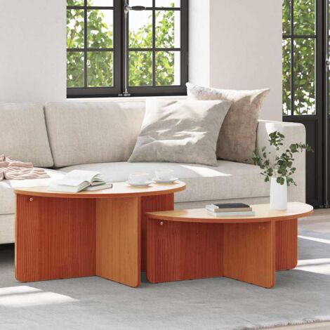 Couchtisch 2 pcs Wachsbraun 79 x 39,5 x 40 cm Massivholz Kiefer vidaXL