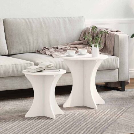 Couchtisch 2 pcs Weiß 46 x 46 x 47 cm Massivholz Kiefer vidaXL