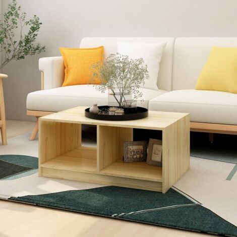 Couchtisch 75x50x33,5 cm aus massivem Kiefernholz