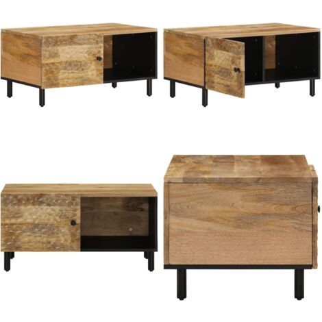Couchtisch 80x50x40 cm Massivholz Mango - Couchtisch - Wohnzimmertisch - Mangoholz - Holzmöbel - Sideboard - Home & Living