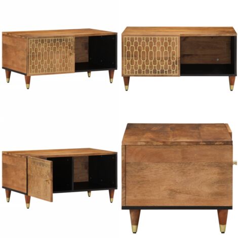 Couchtisch 80x50x40 cm Massivholz Mango - Couchtisch - Wohnzimmertisch - Mangoholztisch - Sideboard - Stauraummöbel - Home & Living