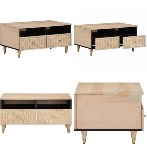 Couchtisch 80x54x40 cm Massivholz Mango - Couchtisch - Esszimmertisch - Wohnzimmerstil - Handwerkskunst - Holzmöbel - Home & Living