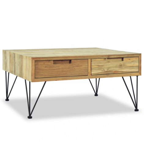 Couchtisch 80x80x40 cm massivem Teakholz