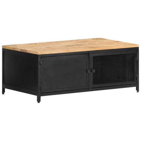 Couchtisch 90x50x37 cm Raues Mango-Massivholz vidaXL