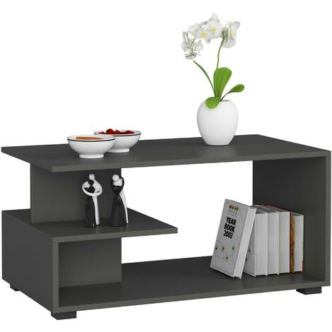 Couchtisch AKORD PIN Kaffeetisch Graphitgrau 90 cm B90 x H45 x T51 cm
