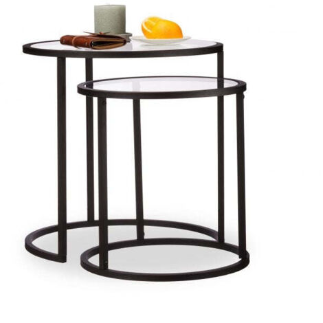 Couchtisch aus glas 2er set 8