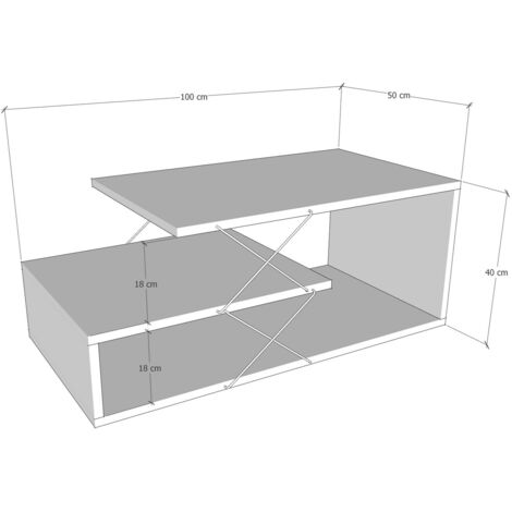 Couchtisch aus Holz "Cayenne" 100 x 50 x 40 cm - Anthrazit