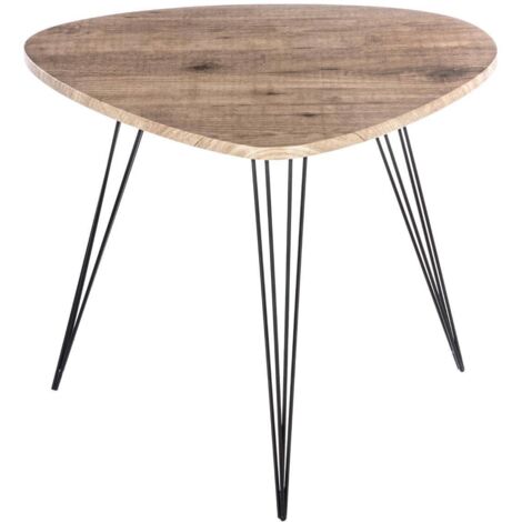 Couchtisch Beistelltisch - Vintage-Stil - Farbe HOLZ und SCHWARZ