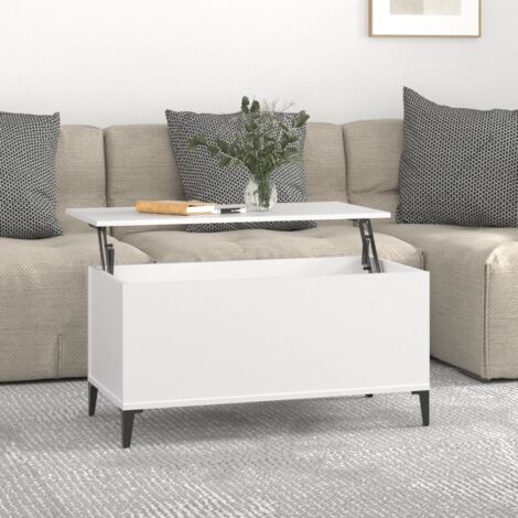 MAISON CHIC Couchtisch, Beistelltisch, Wohnzimmertisch Weiß 90x44,5x45 cm Holzwerkstoff MKW71250 MaisonChic