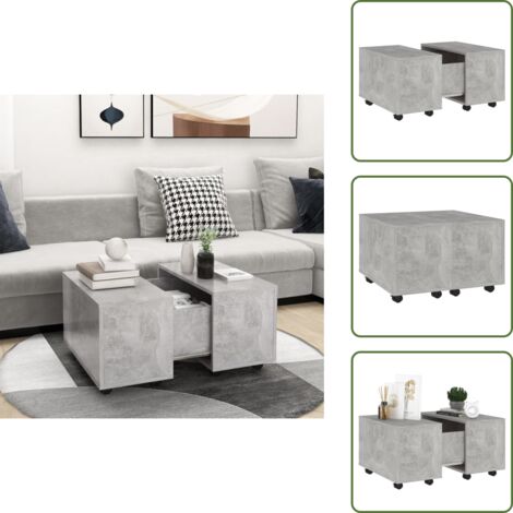 Couchtisch Betongrau 60x60x38 cm Holzwerkstoff - Couchtisch - Wohnzimmertisch - Beistelltisch - Grau - Holzmöbel