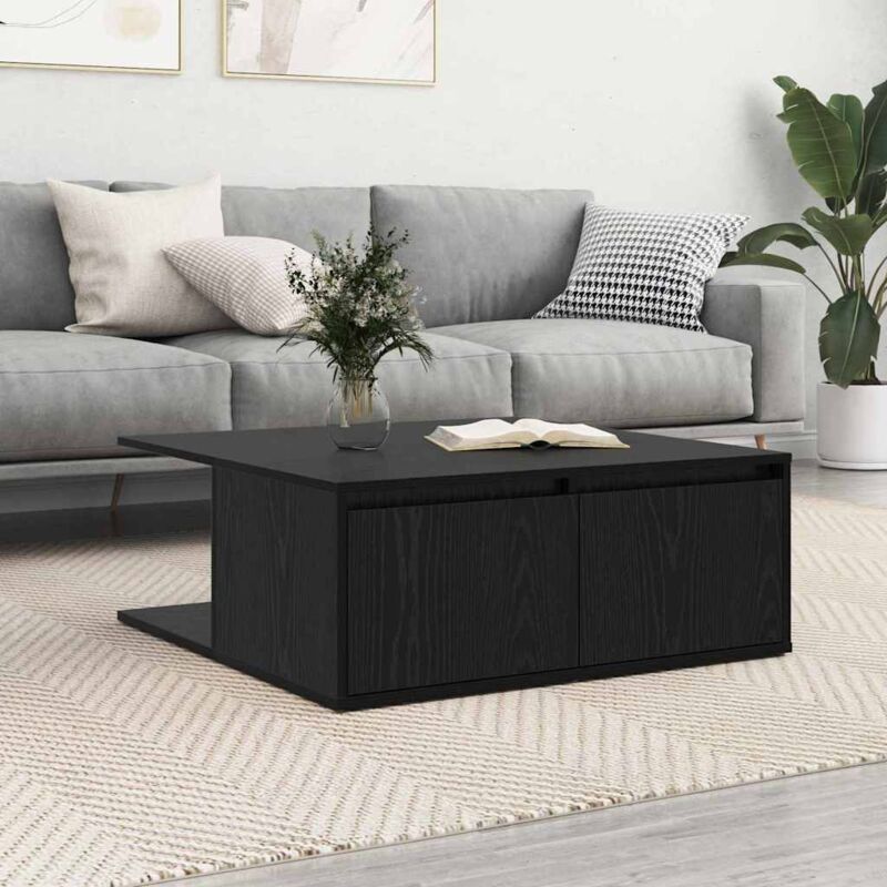 Couchtisch Schwarze Eiche 80 X 80 X 31 Cm Holzwerkstoff Vidaxl