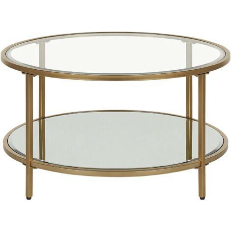 Couchtisch BIRNEY Sicherheitsglas Gold