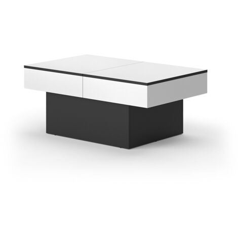 Couchtisch Boto, Schwarz, 95 x 58 cm Ausziehbar, Vicco