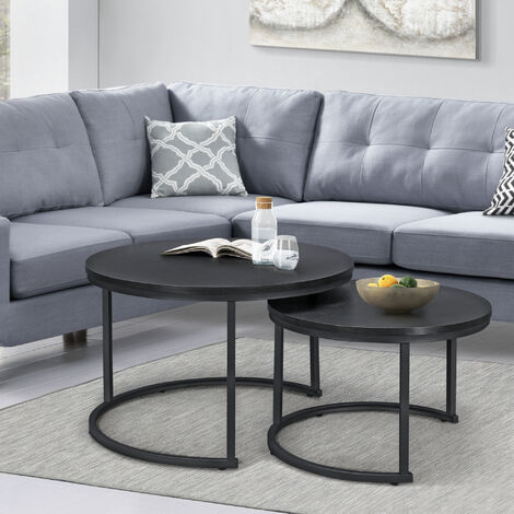 Couchtisch Christchurch 2er Set Schwarz [en.casa]