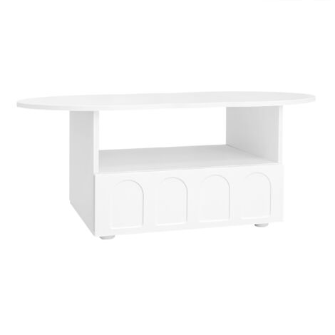 Couchtisch, Couchtisch aus Hochglanzglas, beweglicher Couchtisch mit Schwenkrädern