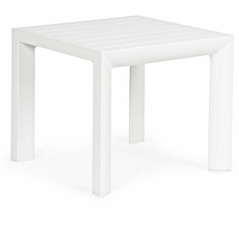Couchtisch "Cruise" für Außen- und Garten Sonnenliege 40 cm aus Aluminium -Weiss