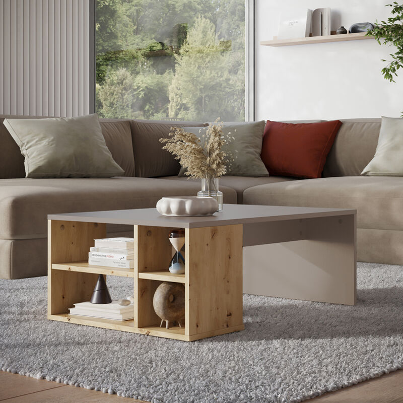 Couchtisch Danny, Cashmere, 90 X 60 Cm Mit Regalen, Vicco
