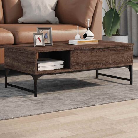 Couchtisch Eiche braun 100x50x35cm aus Spanplatten und Metall