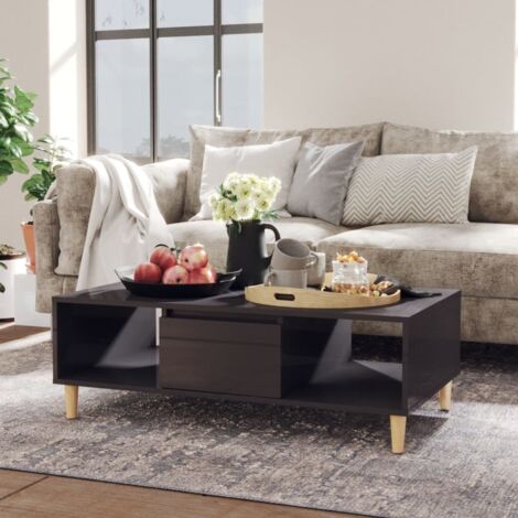 Couchtisch glänzend grau 103,5x60x35 cm aus Spanplatte
