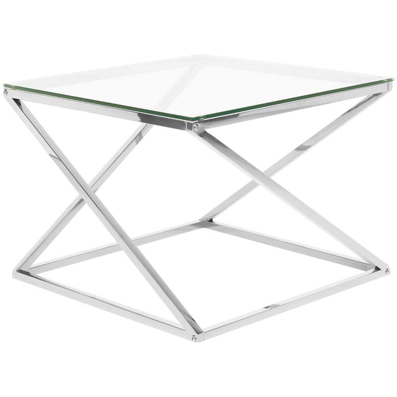 Beliani Couchtisch Beverly Glas Silber