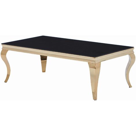 Couchtisch Glasplatte schwarz 115 x 65 cm - BELKA - Die Möbelfundgrube