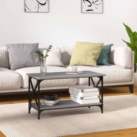 Couchtisch Grau Sonoma 80x45x45 cm Holzwerkstoff und Eisen vidaXL