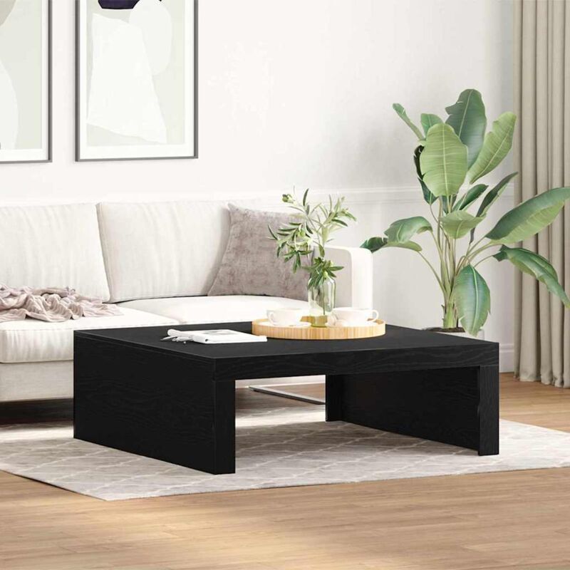 Schwarzer Eichen-couchtisch - 100 X 100 X 35 Cm, Aus Hochwertigem Holzwerkstoff Vidaxl
