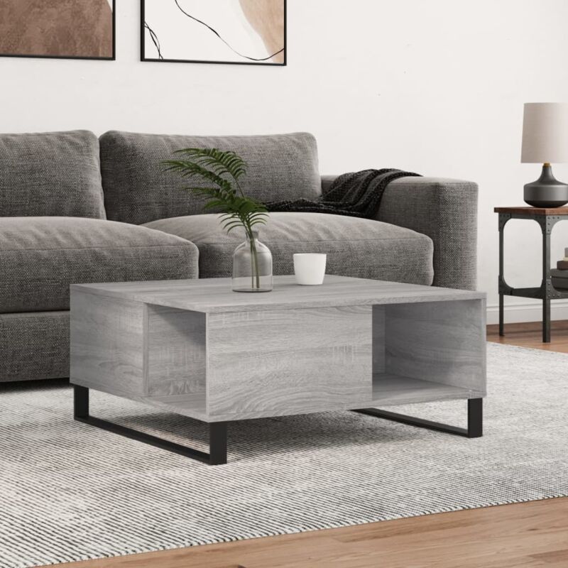 Vidaxl Couchtisch Grau Sonoma 80x80x36, 5 Cm Holzwerkstoff