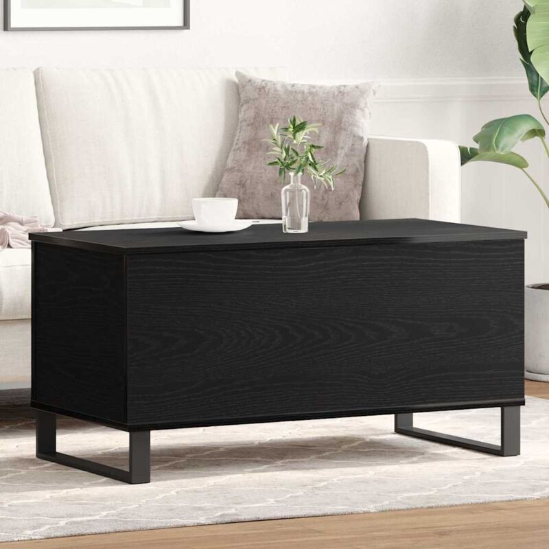 Couchtisch Schwarze Eiche 90 X 44.5 X 45 Cm Holzwerkstoff Vidaxl
