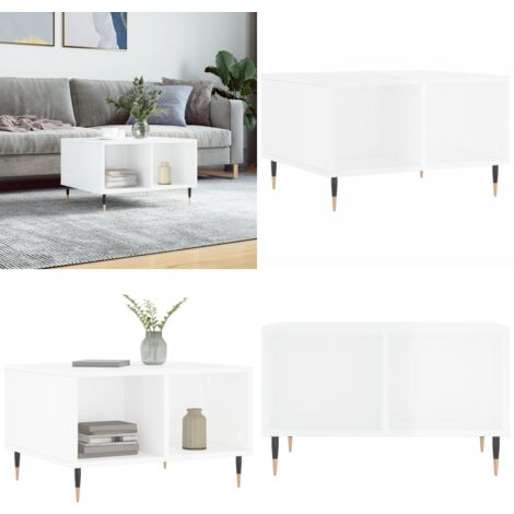 Couchtisch Hochglanz-Weiß 60x50x36,5 cm Holzwerkstoff - Couchtisch - Wohnzimmerstil - Holzwerkstoff Möbel - Weißer Couchtisch - Modernes Sofa Regal - Home & Living