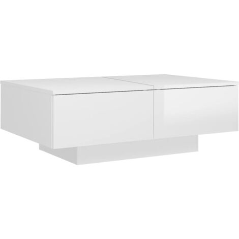 Couchtisch Hochglanz-Weiß 90x60x31 cm Holzwerkstoff vidaXL
