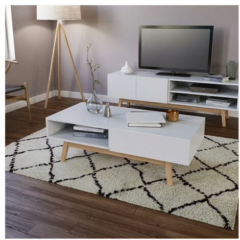Couchtisch HOME 1 Schublade / Weiß/ 120x60x38