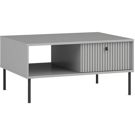 Couchtisch in grau mit gerillter Front IPSWICH-166