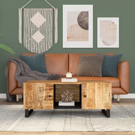 Couchtisch Kaffeetisch Wohnzimmertisch 100x54x40 cm Massivholz Mango & Holzwerkstoff TJHZS784707 MaisonChic