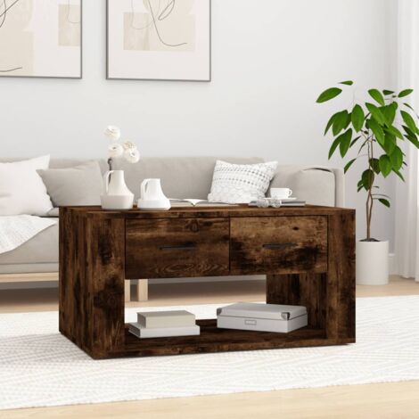 Couchtisch  Kaffeetisch  Wohnzimmertisch Räuchereiche 80x50x40 cm Holzwerkstoff TJHZS496062 BonneVie